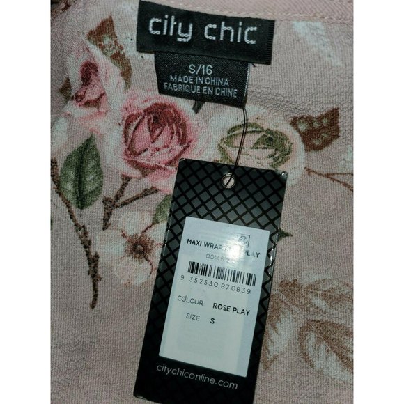 City Chic Rose Play Maxi Wrap Dress Plus Size 16W - Picture 6 of 6